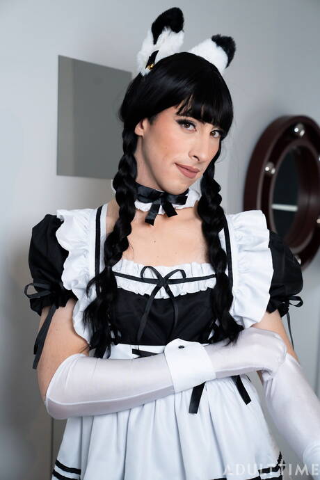 Beautiful guy Katie Lingerie and hot boy Mateo Tomas fuck ass after sucking in kitchen