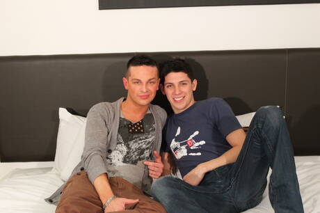 Blake Mason: Young dude Danny Montero and hot twink Trey Mattews fuck after dick sucking