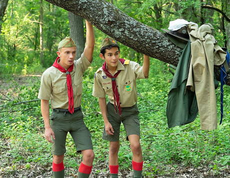 Adam, Damien, Tyler, Zack in hot suck and fuck scene outside