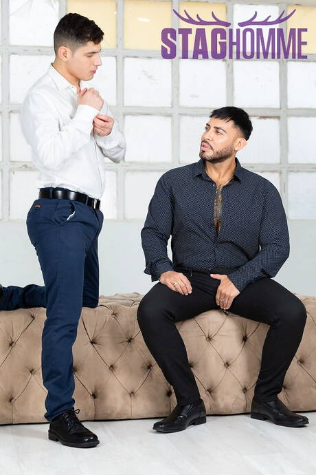 StagHomme: Latino strongman Bastian Karim and latin husky guy Viktor Rom sucking and screwing each other