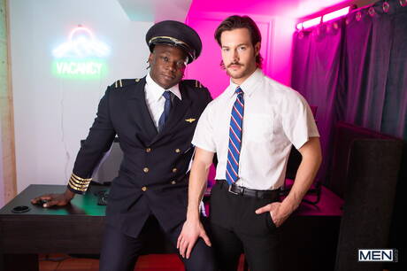 Muscular Harrison Feels and strongman Theo Dore in hot interracial anal sex