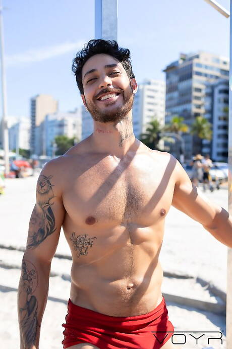 Sensual boy Markin Wolf and sexy boy Guillaume Wayne in hot ass bang outside