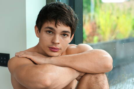 Freshmen: Czech stud Derek Caravaggio playing with dick