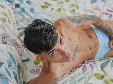 Latino beautiful boy Slim Rich posing nude and showing his butt