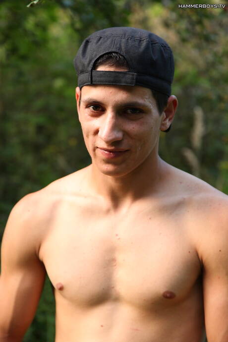 Muscular Gypsy Jonas teasing his cock outside