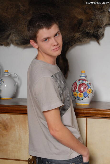 Young boy Carlo Vage posing nude and showing tight ass