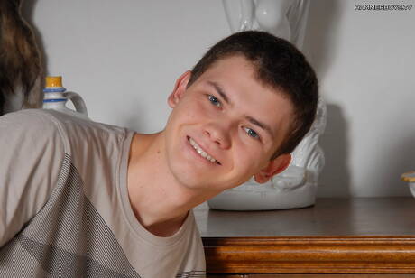 Young boy Carlo Vage posing nude and showing tight ass