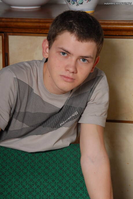 Young boy Carlo Vage posing nude and showing tight ass