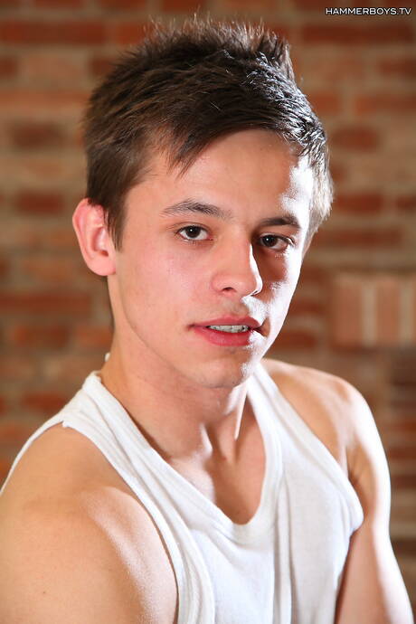 Muscular Patrik Garry teasing his cock