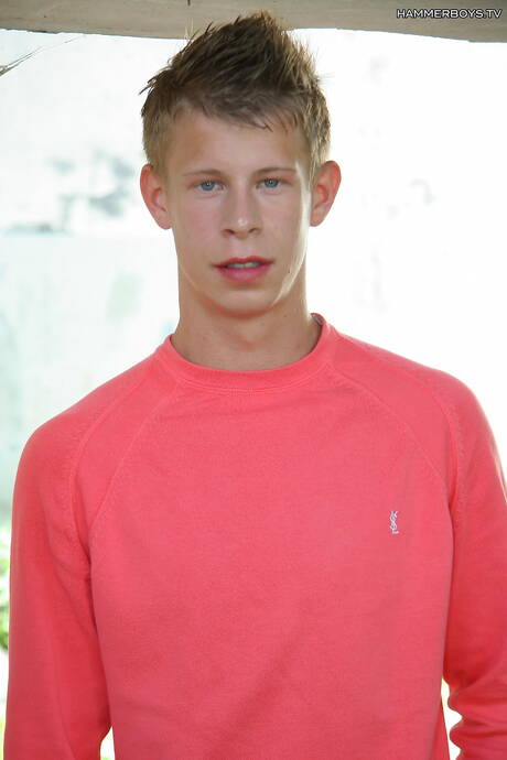 Young Marc Fredericson posing naked and showing his ass outdoor