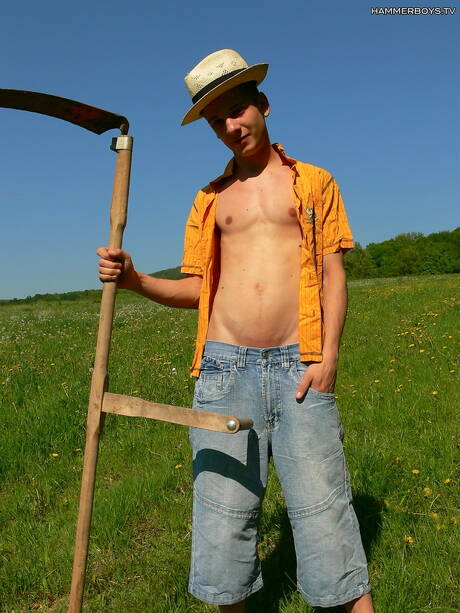 Pretty boy Peter Nagy and young Robo Novak make a love outside