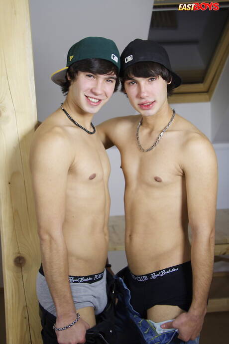 Un joven Aston Twins se masturba la polla