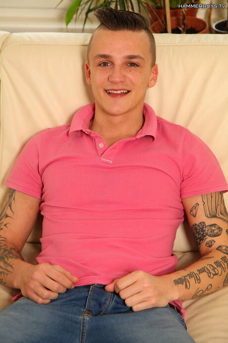 Young Marek Skala jerking with sex toy