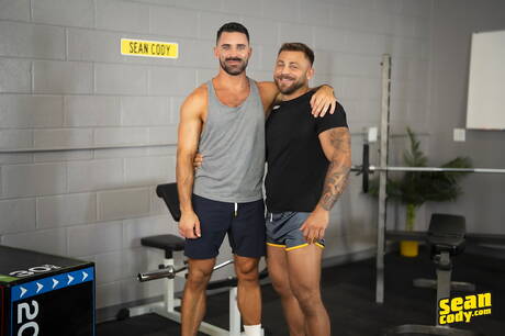 Sexy boy Levi Walker and attractive boy Scott Braun shows a strong body