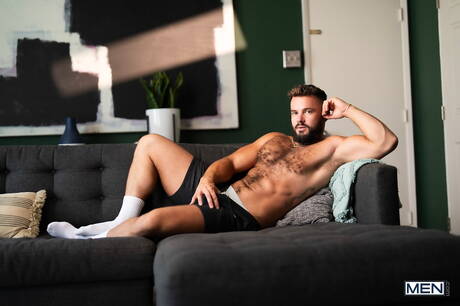 Attractive dude Hayden Harding and hot dude Holden Beau posing naked and showing nice ass