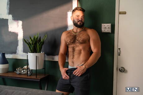 Attractive dude Hayden Harding and hot dude Holden Beau posing naked and showing nice ass