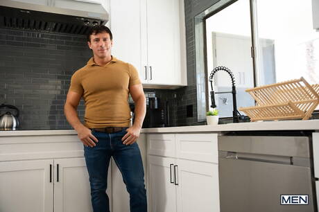 Horny boys Joey Mills, Reese Rideout and Sage Roux sucking and fucking each other in kitchen