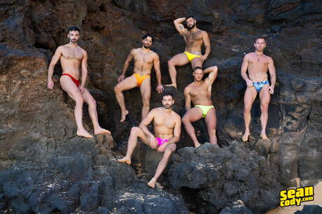 Jax, Sumner, Hayden Harding, Paul, Holden Beau, Taylor fallen in orgy on beach