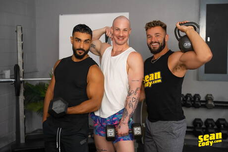 Les garçons excités Evan, Hayden Harding et Diego Silva ont un sexe à trois torride