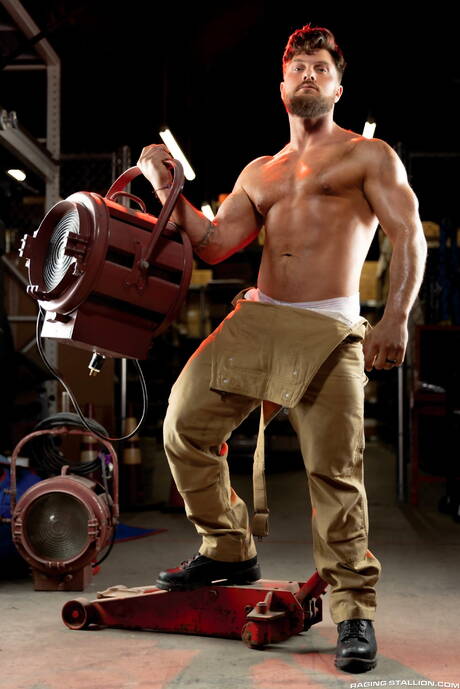 Portuguese hairy bear Sir Peter and american strong bull Heath Halo fuck ass after blowjob