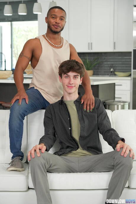 Blacks on Boys: Sexy dude Jake Waters and sensual guy Max Mabry fuck ass after interracial sucking