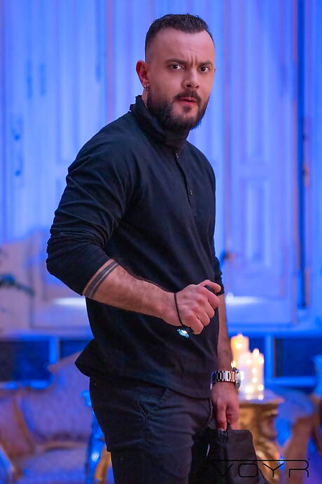 Attractive buddy Caio Rodrigues and hot stud Sir Peter in hot interracial ass bang