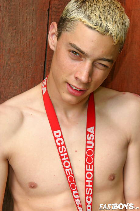 Pretty boy Volodej teasing his cock outdoor