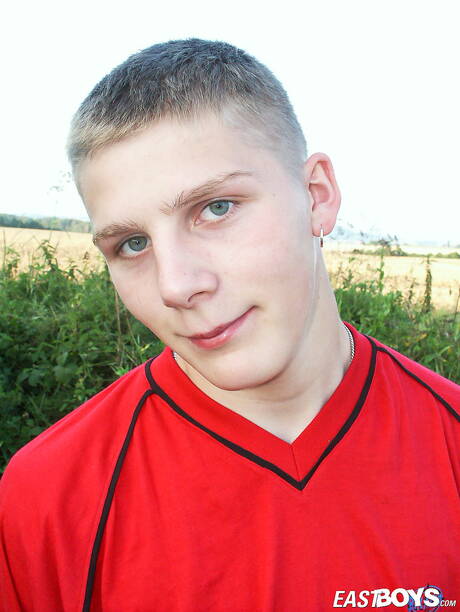 Young dude Milovan undressing and showing tight ass outdoor