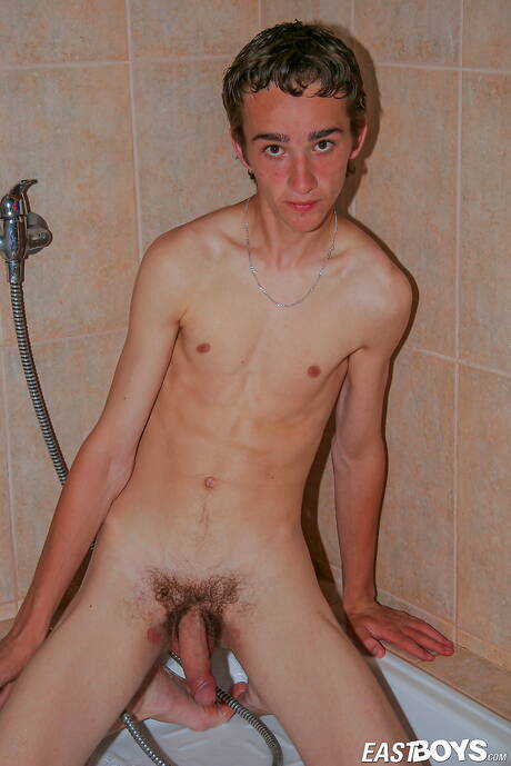 Twink Rod teasing his dick in bathroom