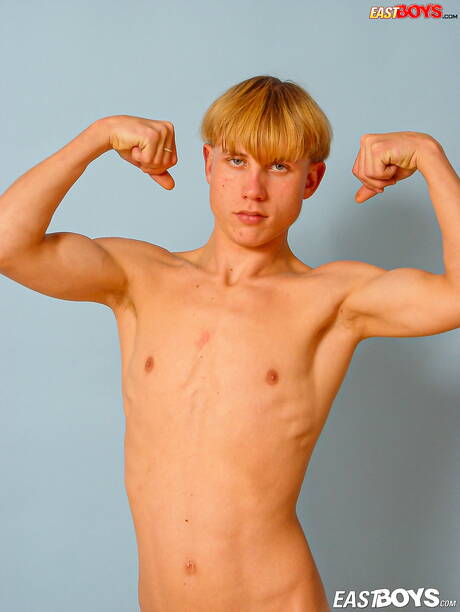 Young boy Julian shows a perfect body