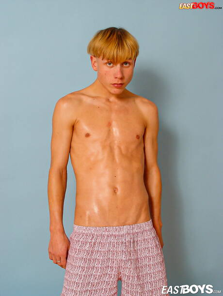 Young boy Julian shows a perfect body