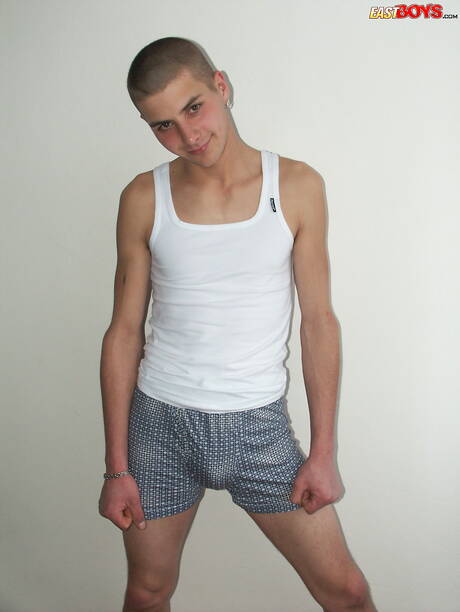 Young boy Janek posing naked and showing nice ass