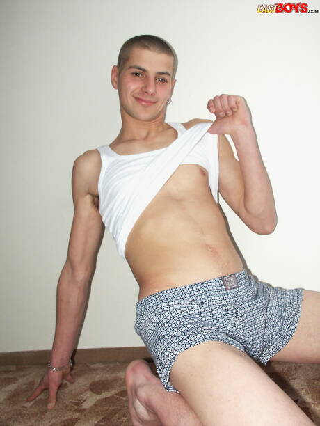 Young boy Janek posing naked and showing nice ass