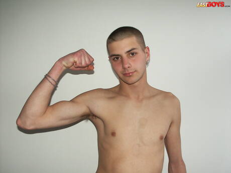 Young boy Janek posing naked and showing nice ass