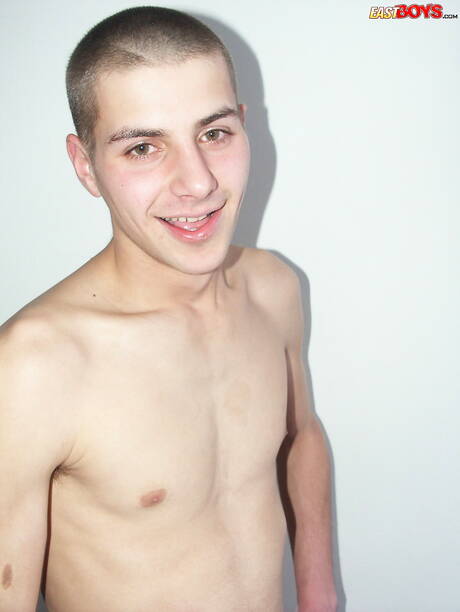 Young boy Janek posing naked and showing nice ass