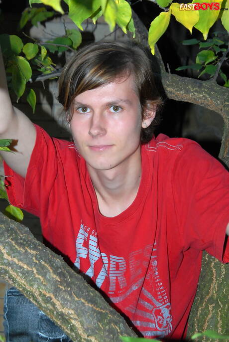 Pretty boy Lane jerk off his dick outside