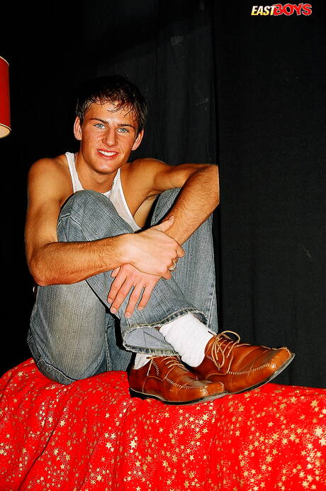 Beautiful boy Guy jerk off his cock outdoor