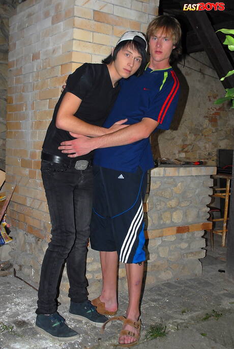 Hot twink Aiden in blowjob scene outdoor