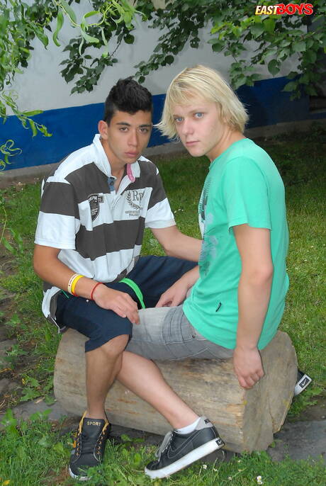 Young Dean Eakins and young boy Rory Foster sucking and screwing each other outside