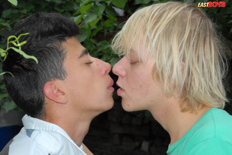 Der junge Dean Eakins und der junge Rory Foster lutschen und vögeln sich draußen