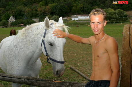 Young boy Andrew Schmidt jerk off outdoor