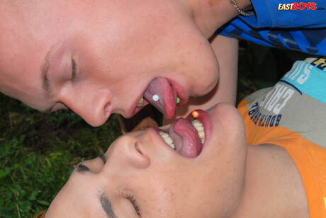 Young dude Alfie fuck ass after sucking outside