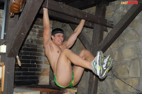 Starker Bulle Reece neckt seinen Schwanz