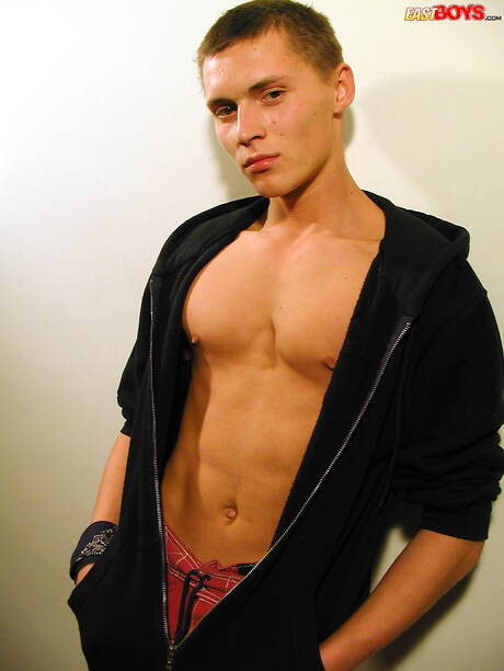 Young boy Boris shows a beautiful body