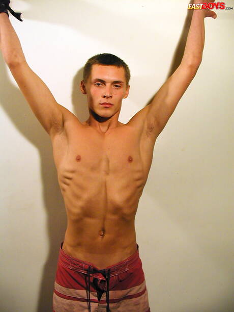 Young boy Boris shows a beautiful body