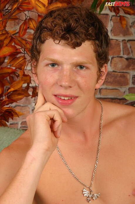 Hot twink Gavril masturbating outdoor