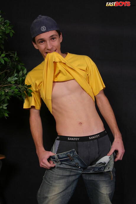 Young boy Damir posing nude and showing nice butt